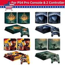 Vinyl Decal Skin Cover for Sony Playstation 4 Pro PS4 Pro Console + 2 Controller