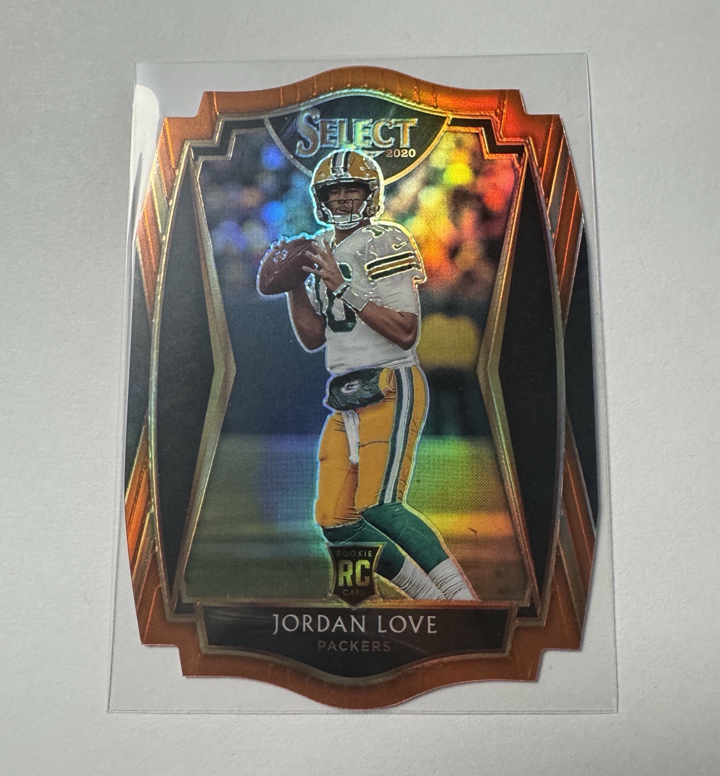 2020 Panini Select Jordan Love RC Orange Prizm Die Cut Premier Level #147