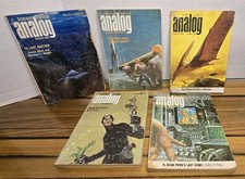 Vintage Analog Science Fiction Magazine Lot Of 5 1965-1967 Pulp Digests Freas