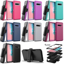 For Samsung Galaxy S10/S10E/S10 Case Cover Rugged Hybrid / Kickstand Belt Clip