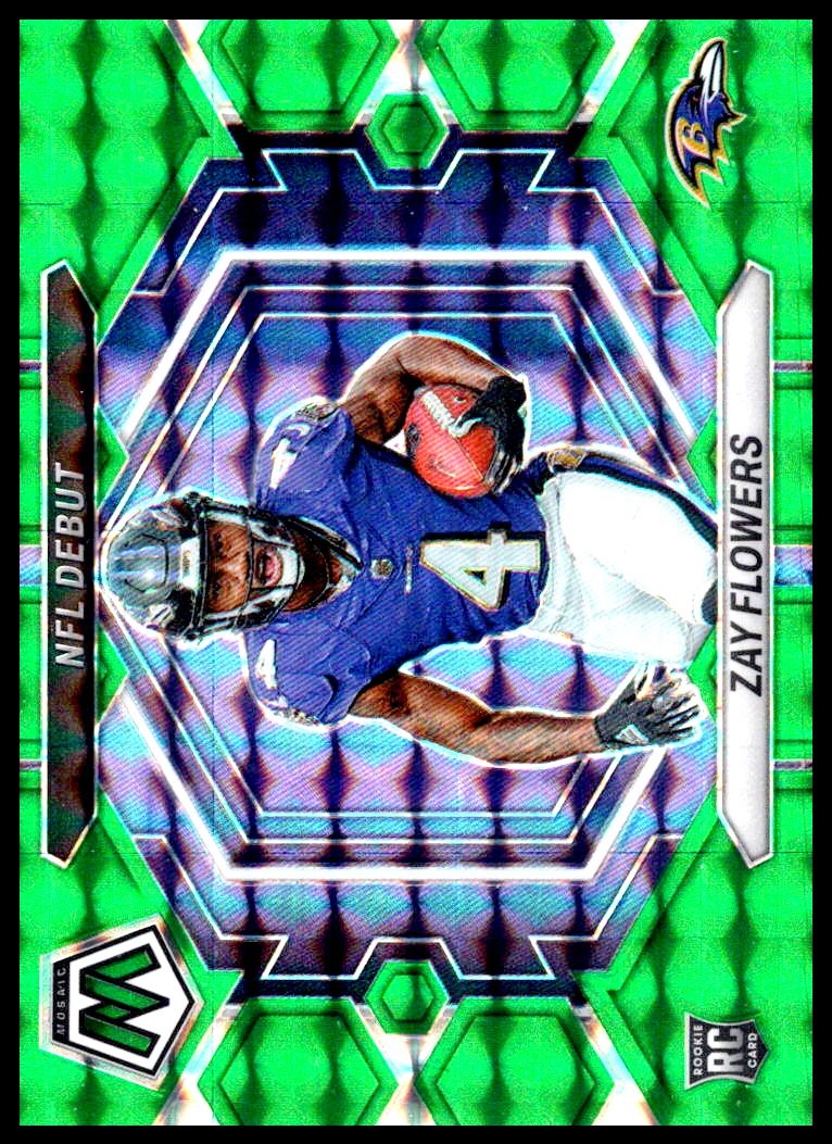 2023 Panini Mosaic #ND-18 Zay Flowers Green Mosaic