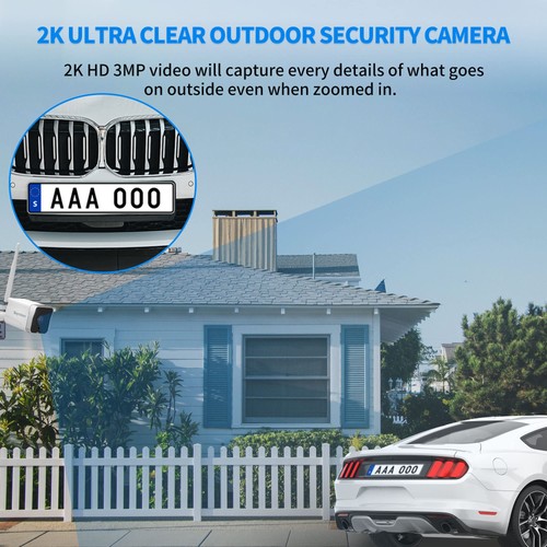 Confezione 4 Telecamere Di Sicurezza Esterne 2K,Telecamere WiFi per Sicurezza Domestica Esterno con... - Foto 2 di 7