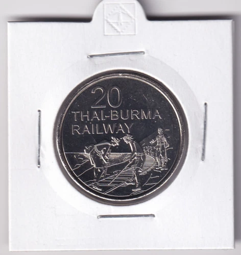 AUSTRALIAN 2016 20 CENT WWI 100 YEARS OF ANZAC THAI-BURMA RAILWAY UNC COIN #3473