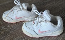 vtg Nike Play Baby Toddler Shoe Sneaker Size 6 CW Style 308771-161 White Pink