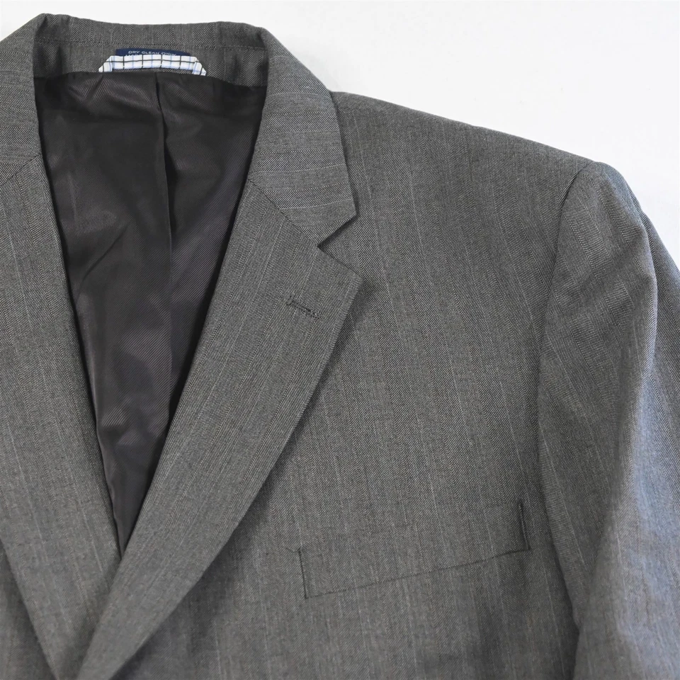 Saddlebred 48L 36x32 Marrón Rayas Hombre Chaqueta Pantalones Traje Foto 3 de 4