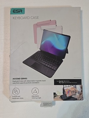 ESR Ascend for iPad AIR 13'' Pro 12.9'' 2024, Keyboard Case with Trackpad Black