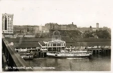 Tacoma WA 1922 Municipal Pier & Steamer Flyer Ferry RPPC Photo Postcard COPY