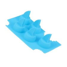 Reusable Ice Making Tray Shark Fin Design Sky Blue Stackable Non Stick Mold