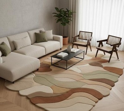 Designer Rug | Irregular Rug | Wool area Rugs | Living Room Rug | Tufted A245