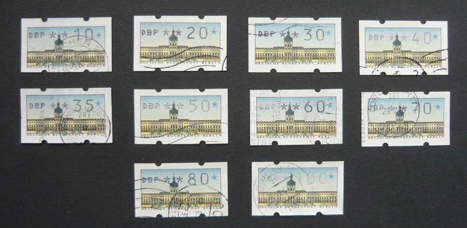 Berlin 1987, 10 Automatenmarken verschiedene Werte gestempelt - Bild 1 von 1