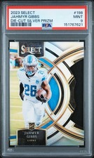 2023 Panini Select Silver Die-Cut Jahmyr Gibbs #198 PSA 9