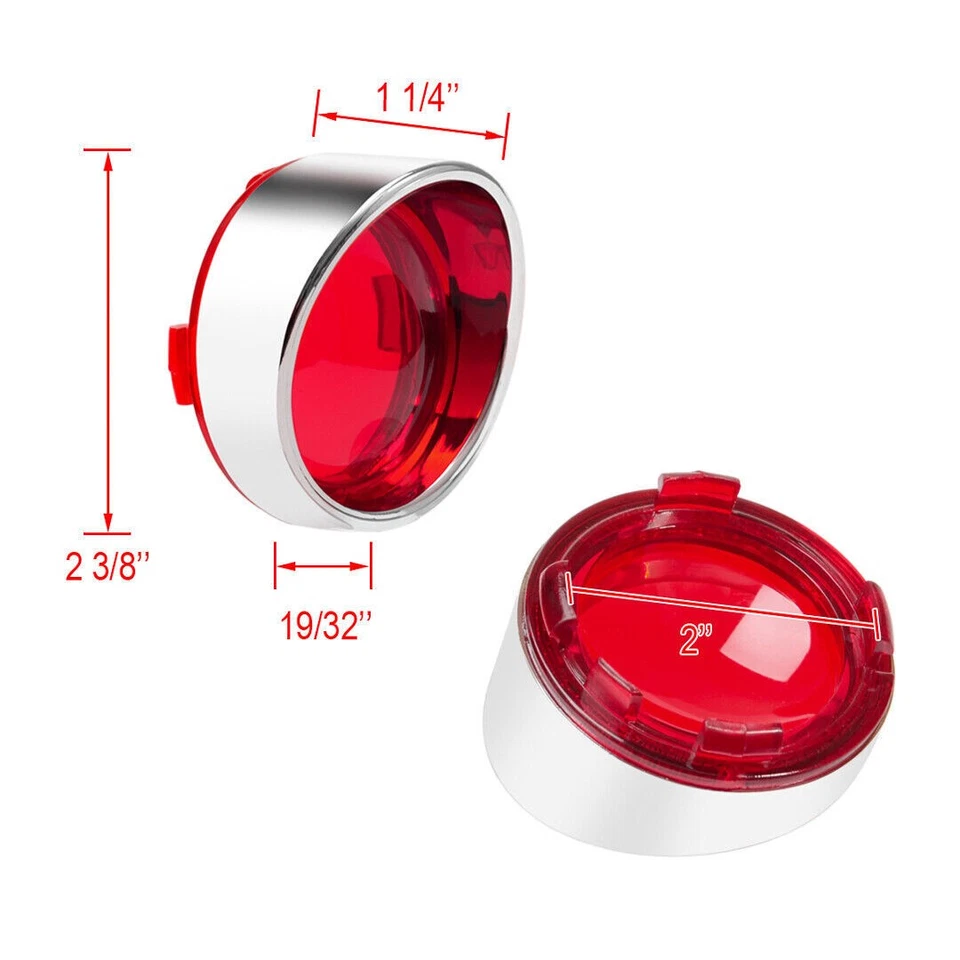 Luz de señal de giro roja cubierta de lente bisel visera para Harley Touring Electra Glide Foto 2 de 4