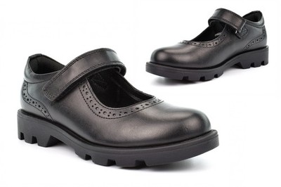 Mädchen Leder Schulschuhe Mädchen Schulschuhe schwarz (kleine Passform 1 Größe größer kaufen)