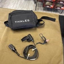 THALES SOS EAR MIC SET 23386 1600585-1 COMMUNICATION HEADSET WITH POUCH