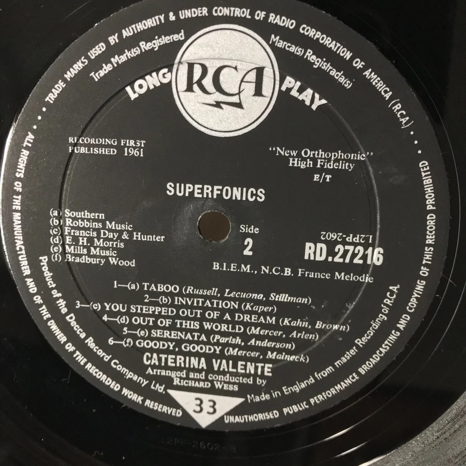 Caterina Valente - Superfonics Vinyl LP Album 1961 - Bild 4 von 4