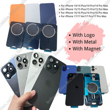 For iPhone16 14 15 16e 17 Back Glass Replacement Big Hole Rear Cover Metal Lot