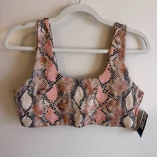 NWT GapFit StudioBra Sports Bra Multi Snake Print Size L 