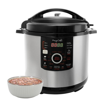 #ad Megachef 12 quart Steel Digital 15 preset Pressure Cooker $119.99