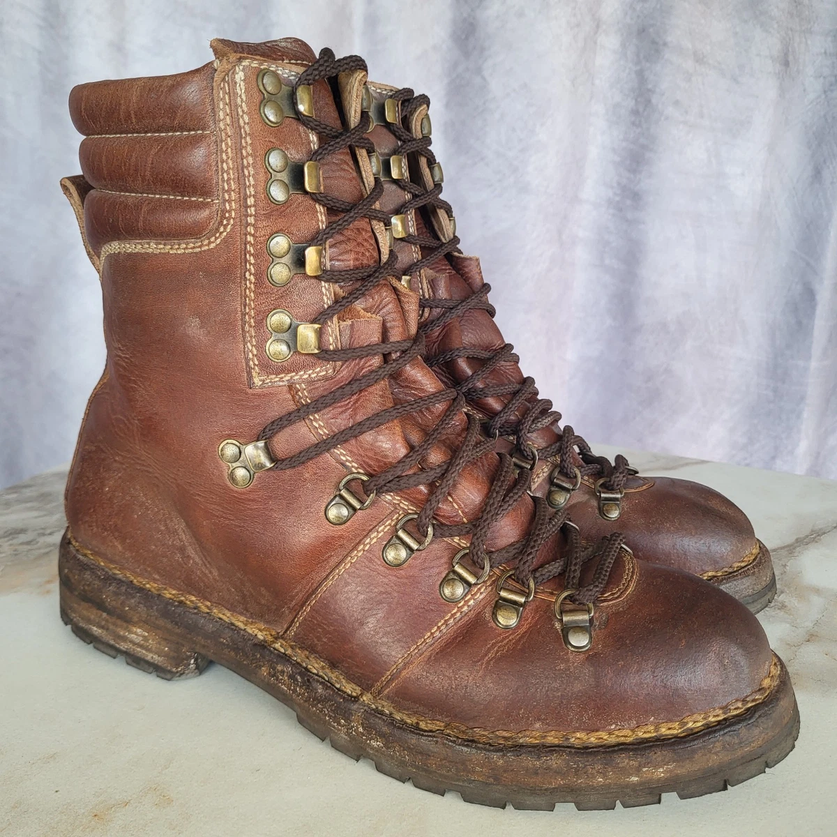 Vintage Rare Polo Ralph Lauren Acworth Oiled Calf Leather Hiking Boots Sz. 9.5 Polo Ralph Lauren Brown Solid Boots for Men | eBay main image 4