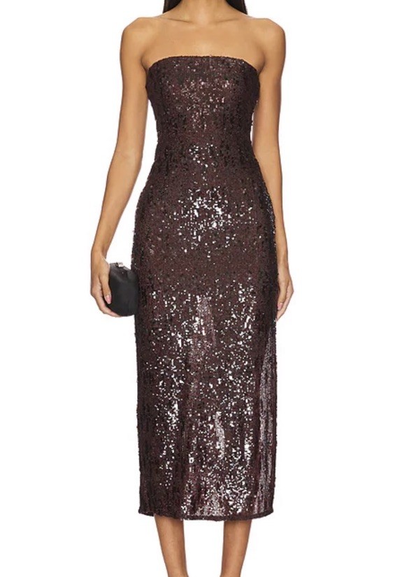HEARTLOOM Daia Dress Sequin Gown in Coco Small $189!!