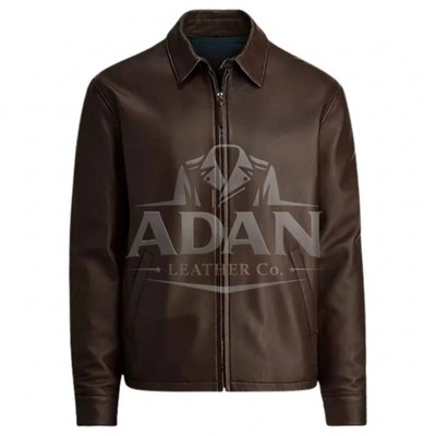  ADAN LEATHER Co. Men s Brown Genuine Leather Jacket Classic Real Lambskin Coat