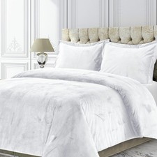 Tribeca Living VENICEDUVET Venice Velvet Oversized Solid Duvet Set, Twin, White