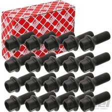20x FEBI RADSCHRAUBEN SATZ SCHWARZ 46mm KUGELBUND f&uuml;r ALUFELGEN & STAHLFELGEN