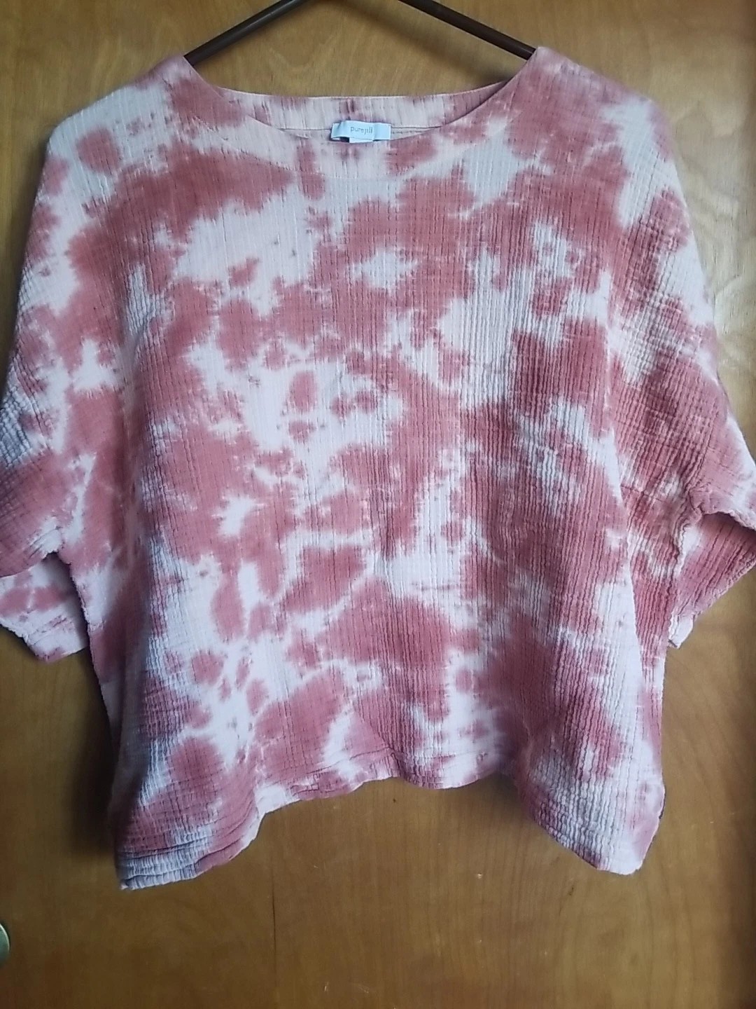 Pure Jill J.Jill Top  Womens Size SP Oversized Boho Tie Dye Boxy Blouse