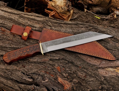 #ad Hand Forged High Carbon Steel Engraved Blade Seax Knife Viking Style Hunting $41.60