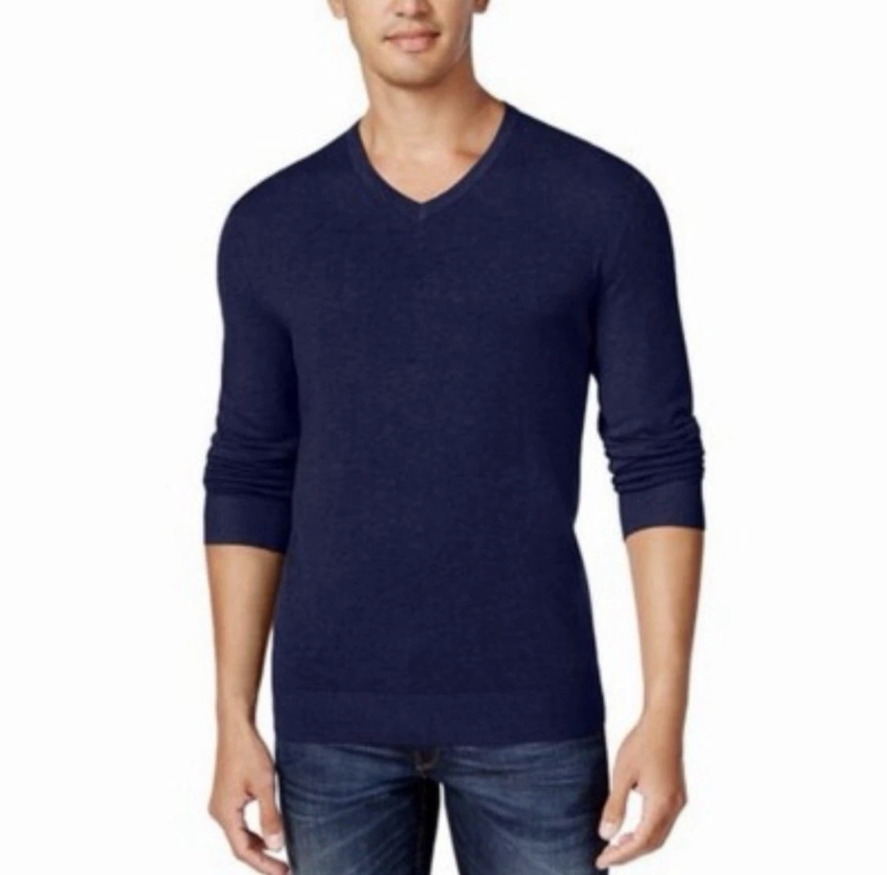 Daniel Bishop Extra Fine Merino Wool Sweater Blue Size Large