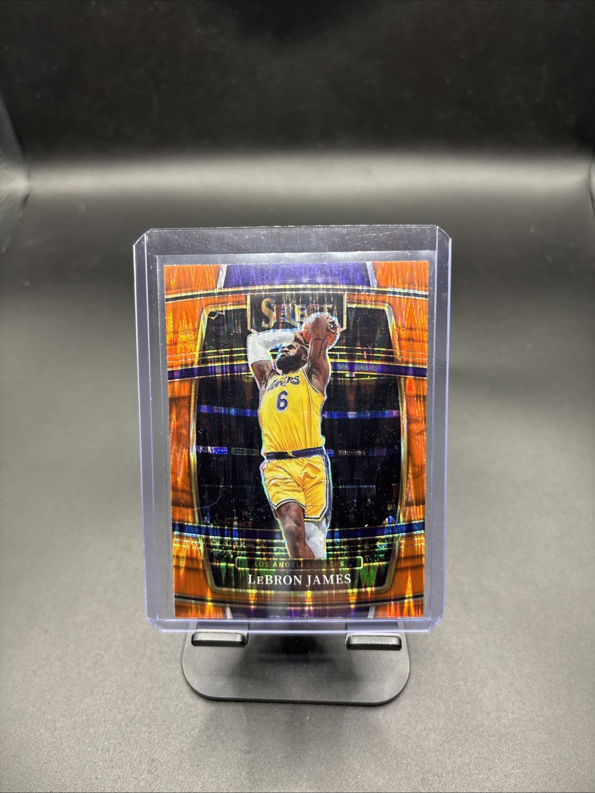 2021-22 Panini Select - Concourse LeBron James #100 Orange Flash Prizm