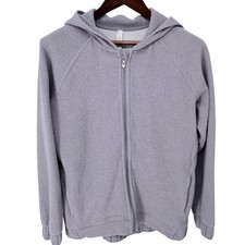 Lululemon Textured Fleece Full Zip Hoodie Heathered Gray Women's M Raglan Sleeve