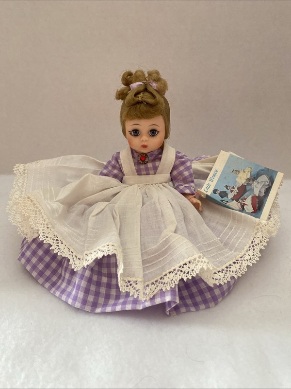 Vintage Madame Alexander Little Women Doll Meg 8” #414 Purple Dress Preowned 