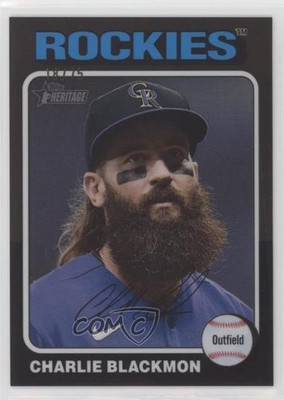 2024 Topps Heritage High Number Chrome Black Border 18/75 Charlie Blackmon 00jv