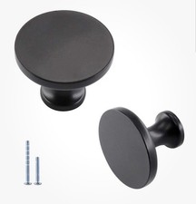 Homdiy 10 Pack Matte Black Cabinet Knob Solid Drawer Modern Cabinet Hardware