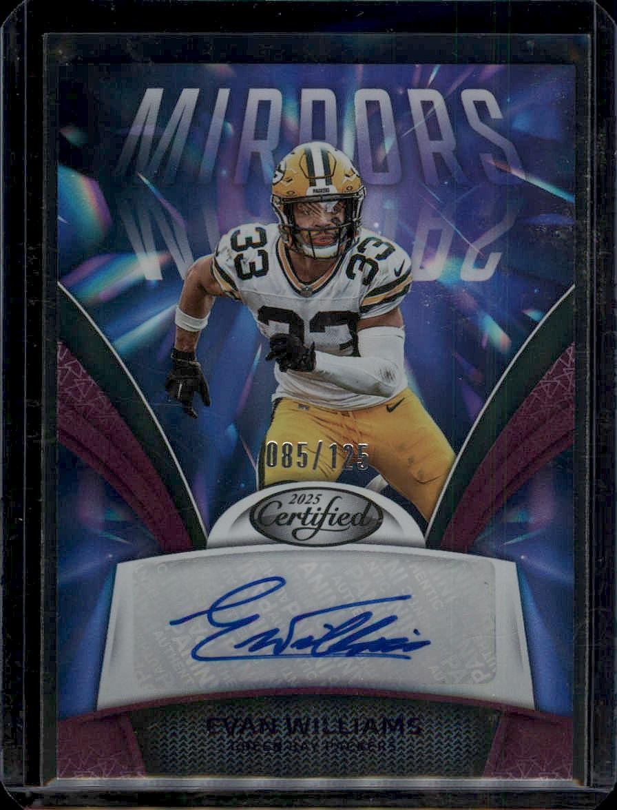 2025 Panini Certified #MS-EWI Evan Williams Mirror Signatures Purple #/125