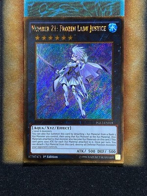 Yugioh Number 21: Frozen Lady Justice PGL2-EN018 Gold Secret Rare 1st Ed NM