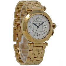 Cartier Pasha 38mm 18K Yellow Gold Silver Automatic 820903 Unisex Watch #318-5 5