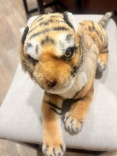 Tiger Plush Realistic Stuffed Animal 22 Leg To Tail Vintage Big T Concessions