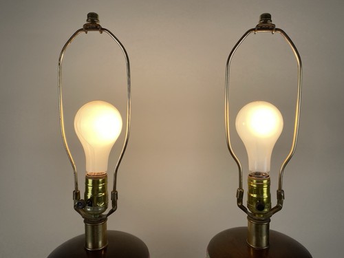 Pair Frederick Cooper Lamps Geometric Blocks Pastels Memphis Style Chinoiserie - Picture 5 of 14