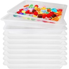10 Pcs Activity Plastic Art Trays,Stackable Craft Tray,Flat Storage Clear