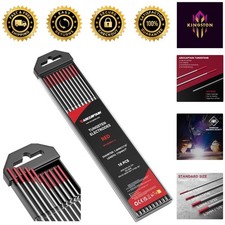 10-Pack Red Tungsten TIG Welding Electrodes 1/16" x 7" - Ideal for All Welders