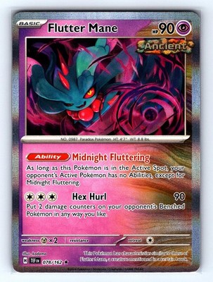 Flutter Mane 078/162 Rare Temporal Forces Pokemon Holo Near Mint