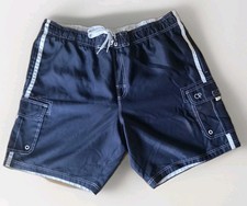 OP Ocean Pacific Men's Board Shorts 2XL 44-46 Navy Blue Cargo Swim Trunks Mesh