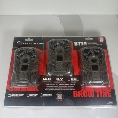 Stealth Cam Brow Tine 14MP BT14 Infrared Trail Camera 3 Pack New See Desc*