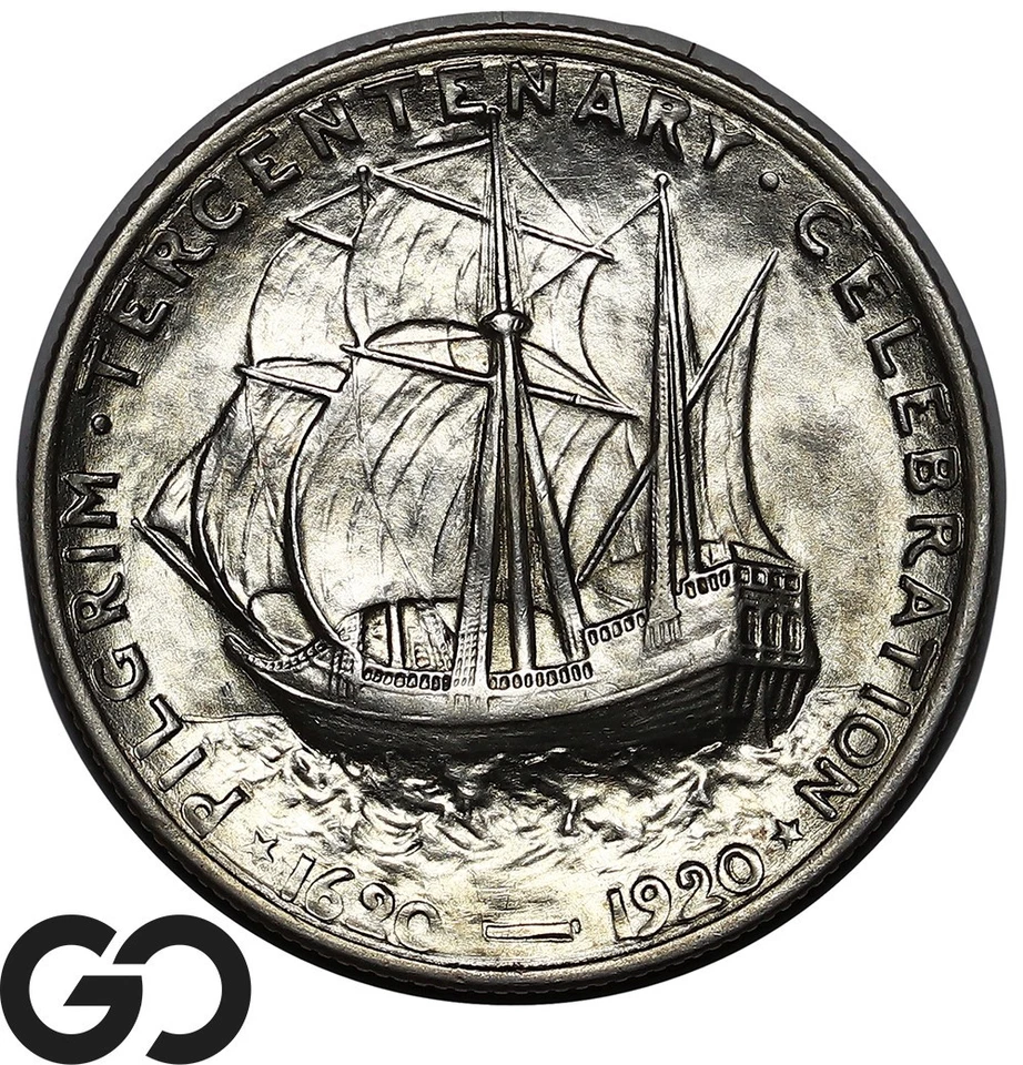 1921 Pilgrim Commemorative Half Dollar, Solid Gem Brilliant Uncirculated++ - Image 2 of 3