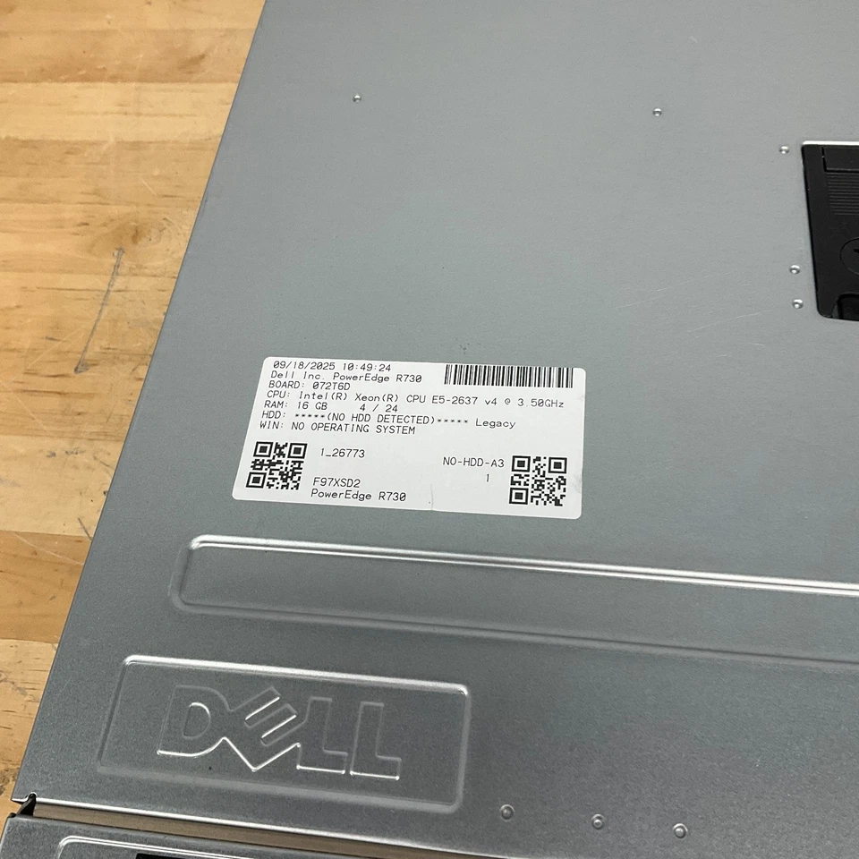 Dell Poweredge R730 Server 1x E5-2637V4 351 GHz 16GB RAM NO HDD NO OS - Image 4 of 4