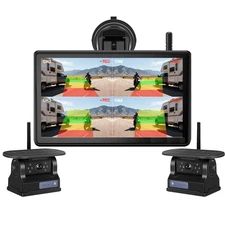 New Wireless 7" Monitor DVR 2x 1080P Backup Camera BSD for RV Truck Trailer