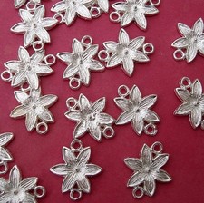 Connector Link Flower Silver Plated - 10pcs.