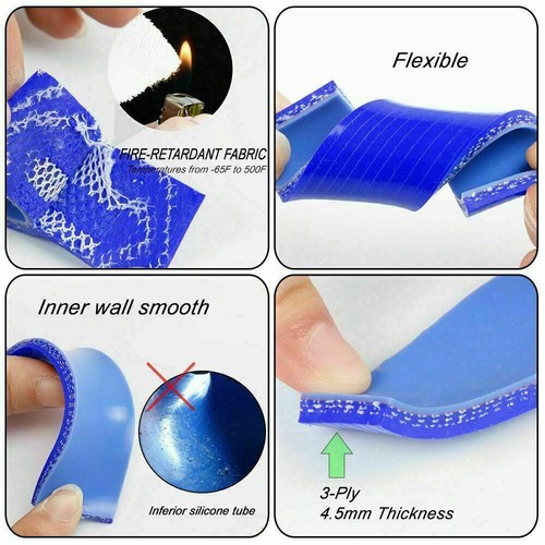Silicone Straight Intercooler Turbo Reducer Hose Pipe ID 2 1/2" to 4" 63mm/102mm - Bild 7 von 9